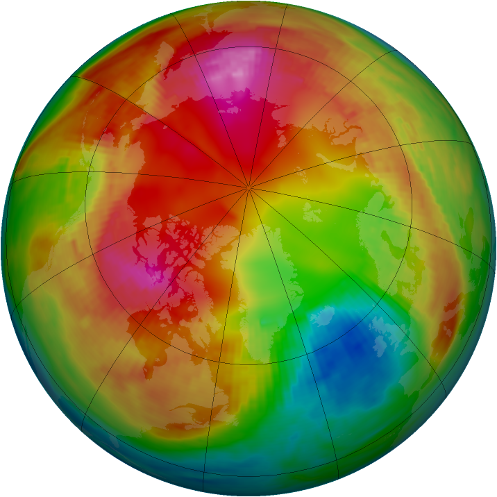 Arctic ozone map for 05 February 1981